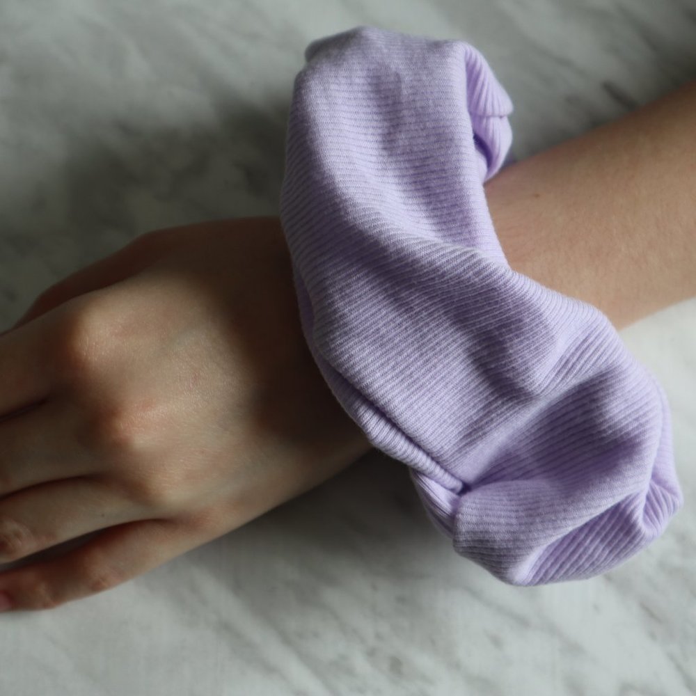 PURPLE RIBBED SCRUNCHIE - Picture 8 of 8